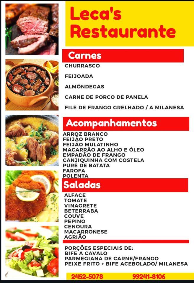 Leca's Restaurante cardápio