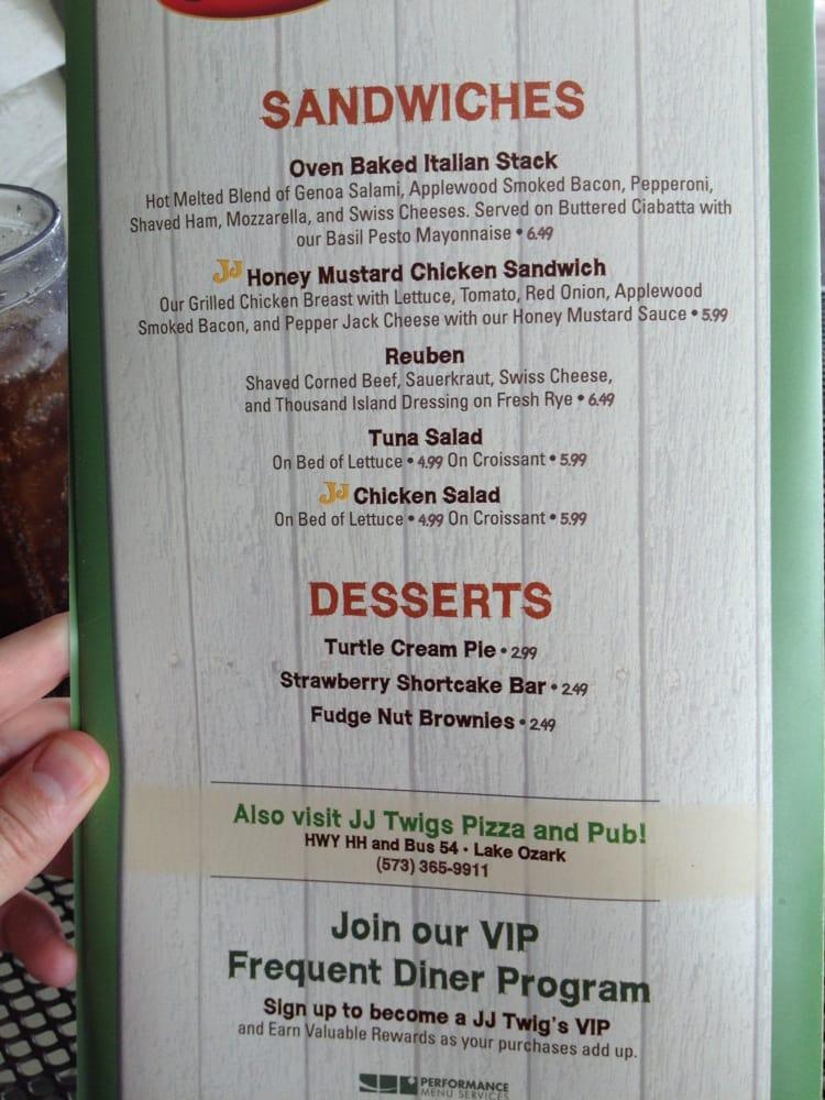 Menu at Dierbergs Bakery, Osage Beach