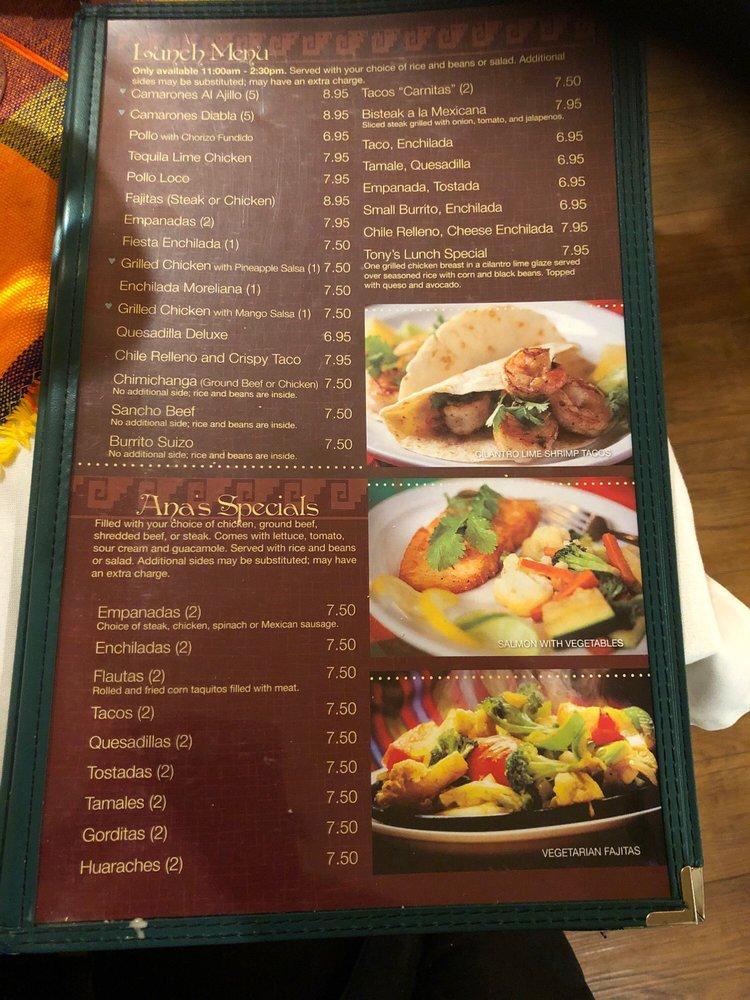 Menu at Little Mexico Restaurant, Mount Pleasant