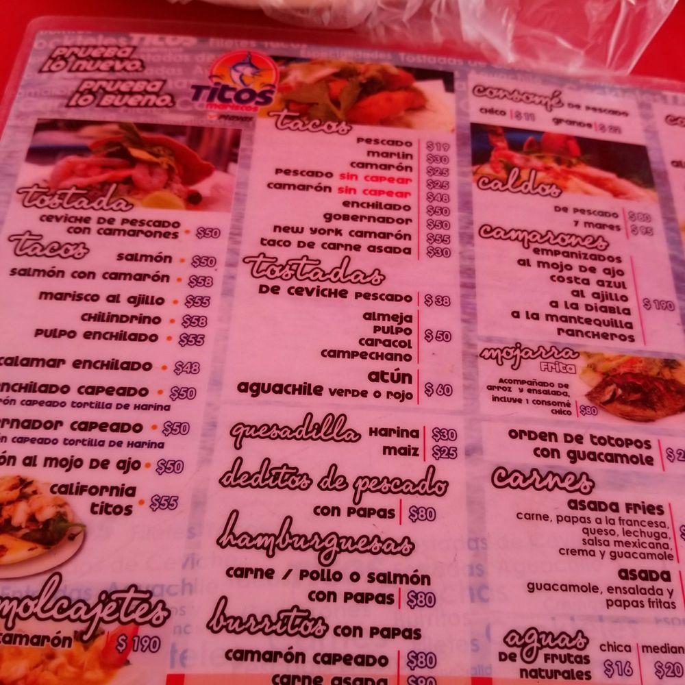 Menu at Mariscos Tito's Playas de Tijuana, Tijuana, Islas Coronado 204