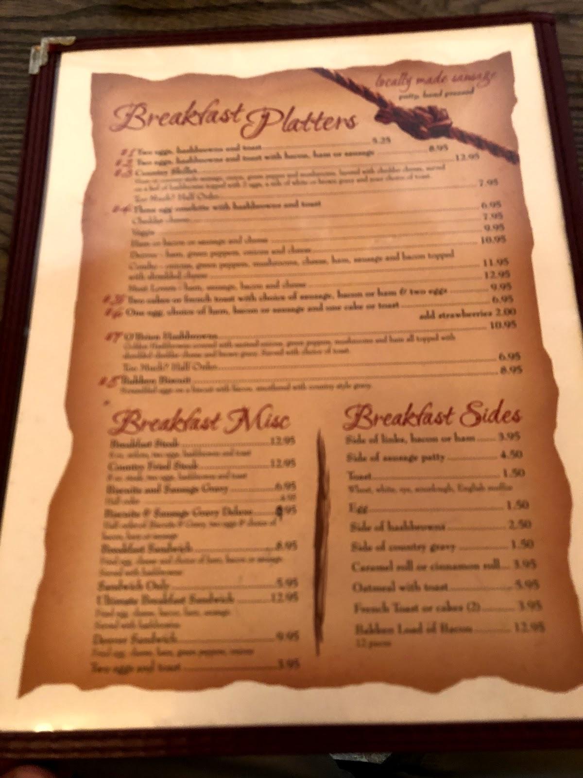 Menu at Country Rose Café cafe, Dickinson