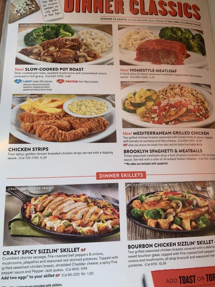 Menu at Denny's restaurant, Page