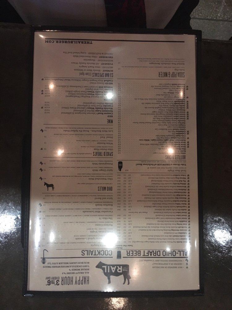 Menu at The Rail Strongsville pub & bar, Strongsville