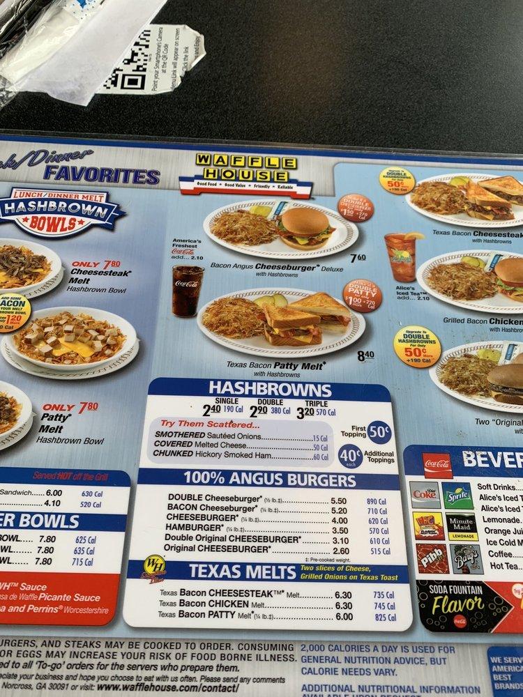 Menu at Waffle House restaurant, Saint Rose, E Airline Hwy