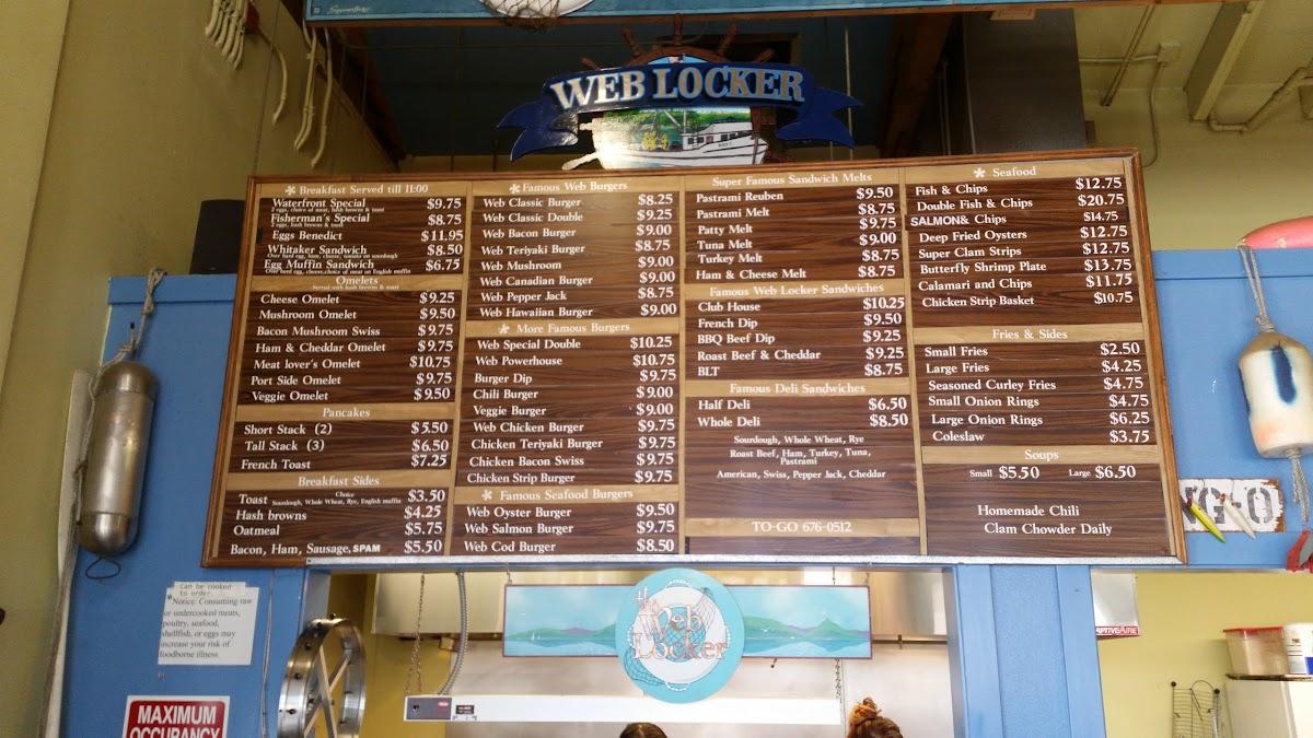 Menu at Web Locker Restaurant, Bellingham