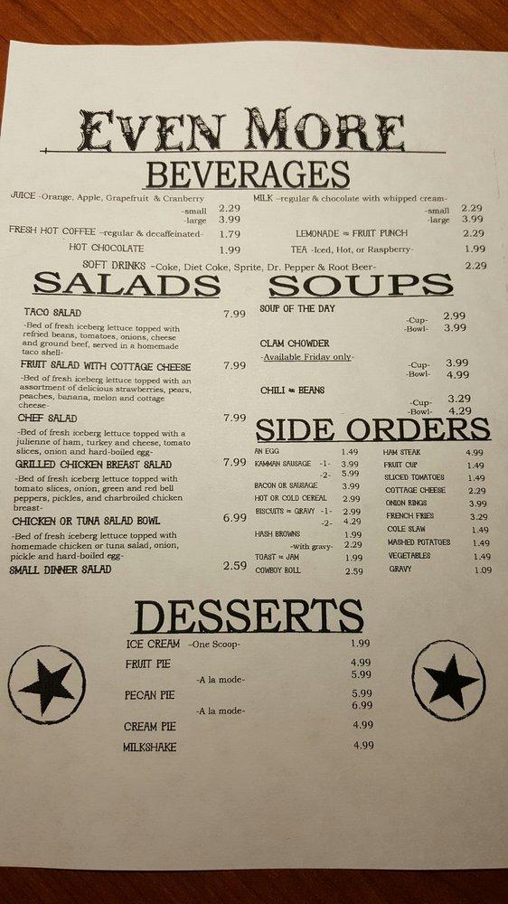 Menu at Brownie's Restaurant, Yuma
