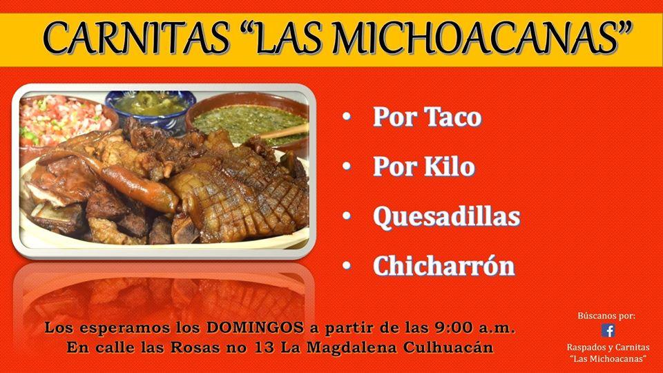 Carta Del Restaurante Las Michoacanas Carnitas Ciudad Del M Xico