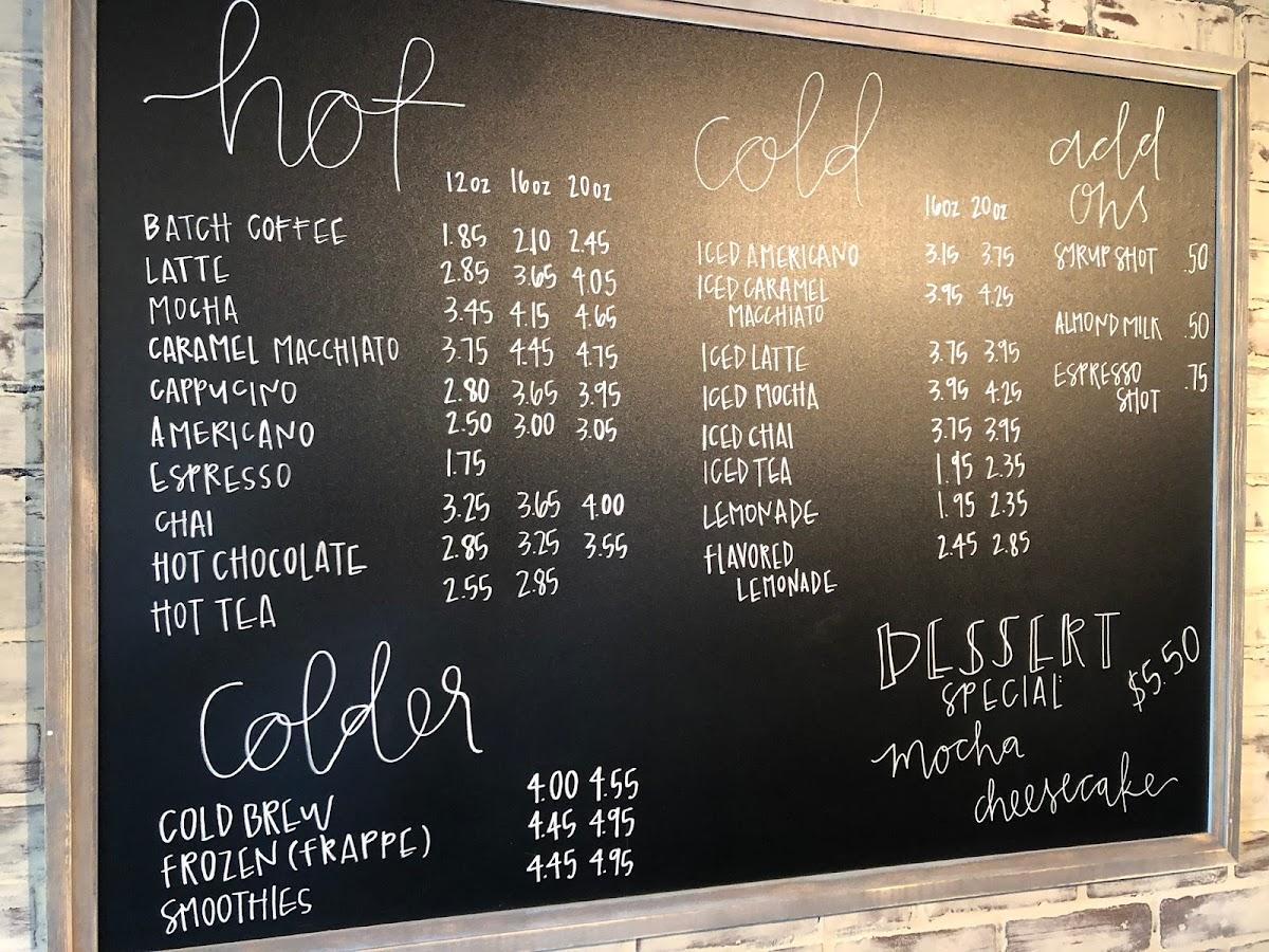 Menu at Brick+Mortar Boutique and Coffeehouse restaurant, Simpsonville