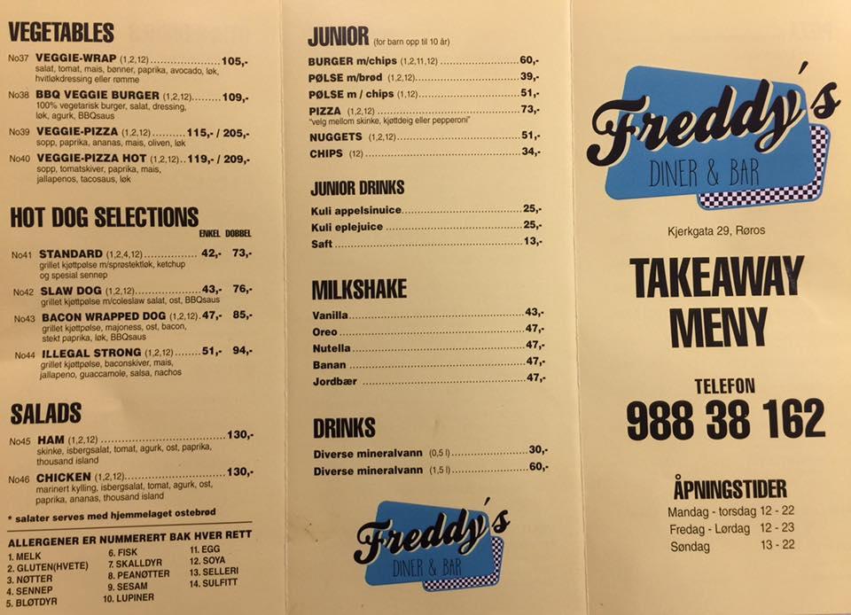 Freddy's Diner  Fasprint Menus