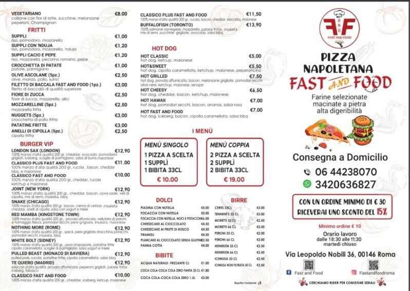 Menu di Fast and Food 