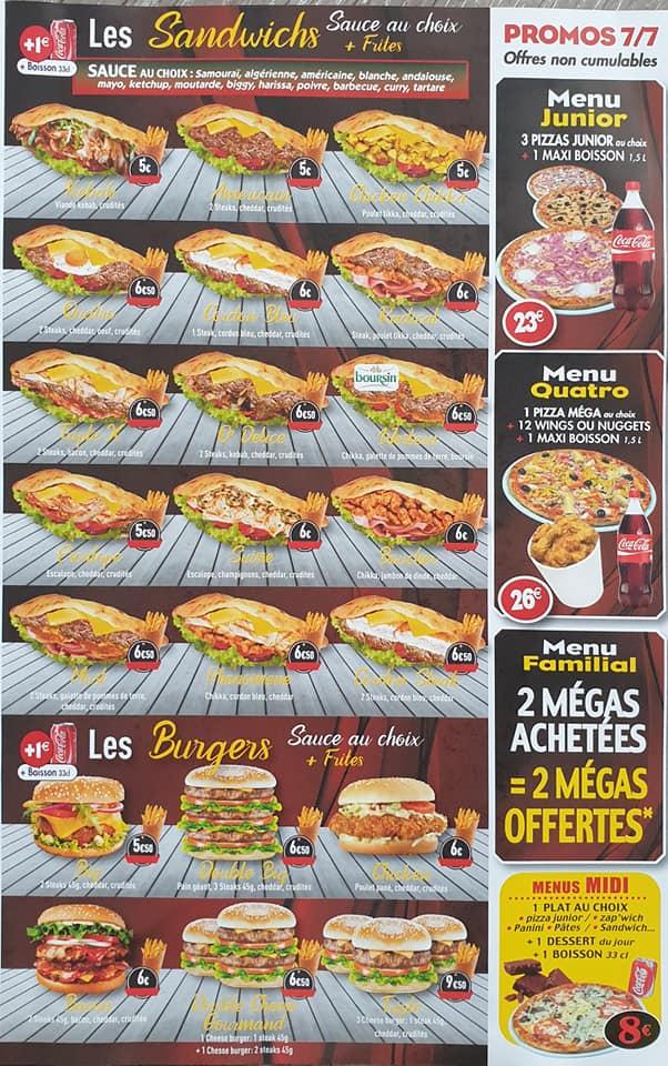 Menu at Hollywood canteen dijon restaurant, SaintApollinaire