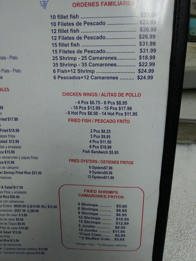 Menu at Lawndale Fish Market restaurant, Houston