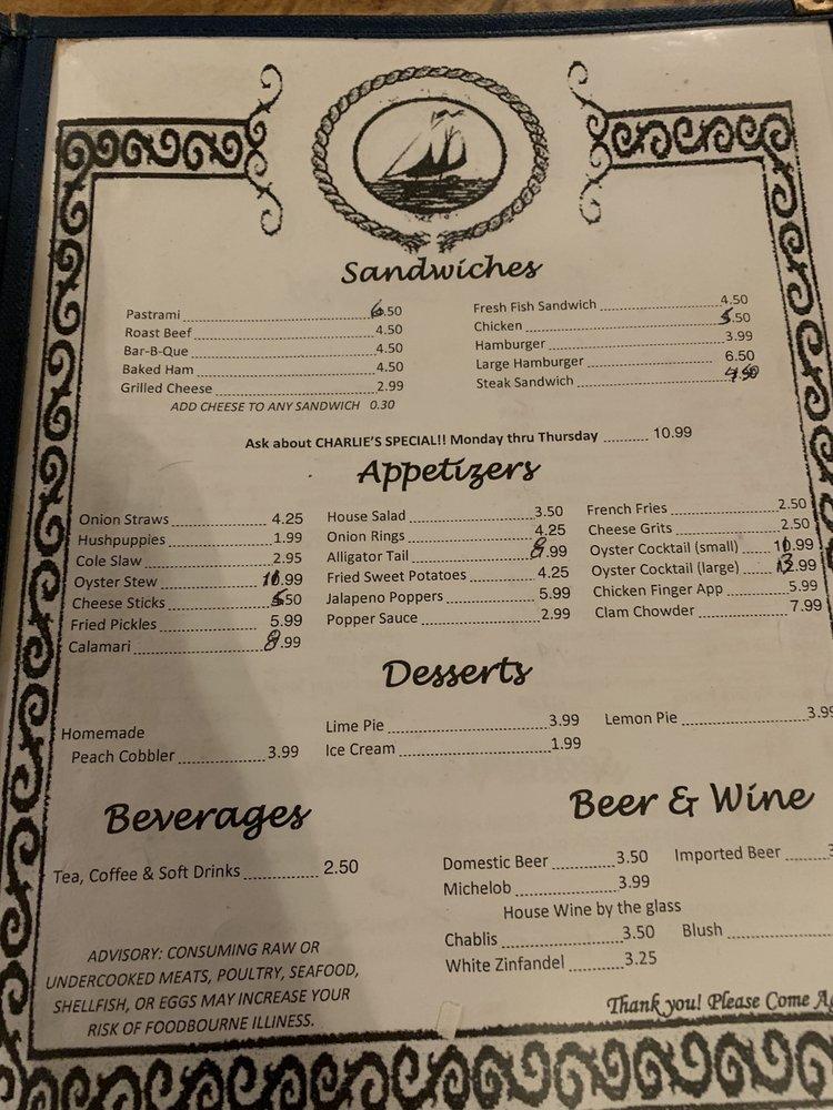 Menu at Charles Seafood Restaurant, Tifton, 701 7th St W