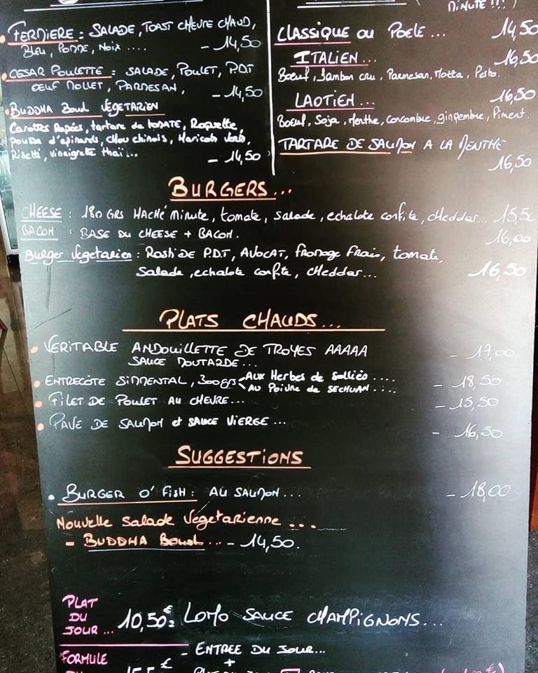 Menu at Cote Bistrot Restaurant, La Garde