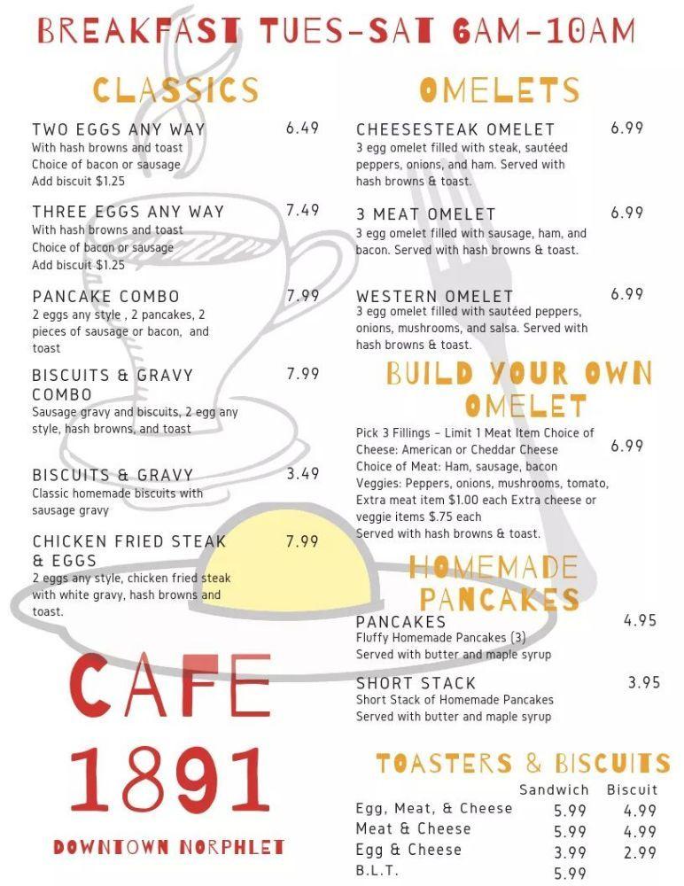 Carta de Cafe 1891, Norphlet
