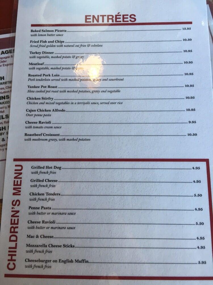 Menu at Cristy's Restaurant, Westbrook