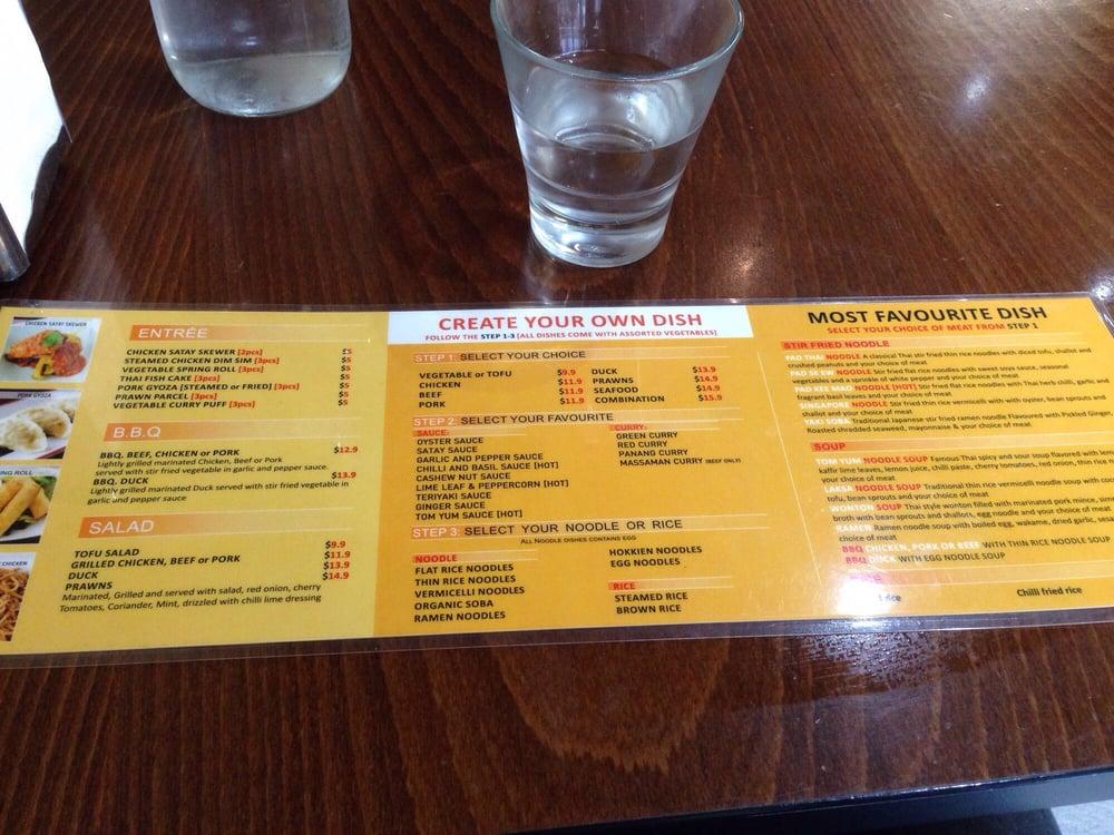 Menu at Noodle Inn Asian Fusion fast food, Randwick