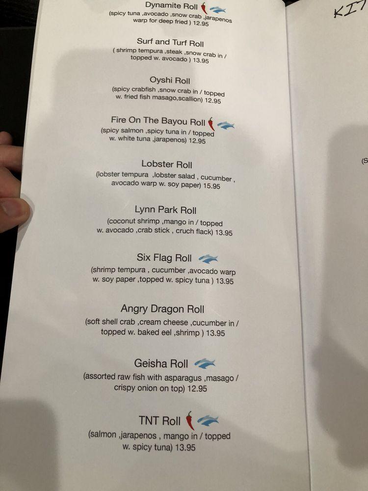 Menu at Oyshi Sushi & Hibachi restaurant, Grand Prairie