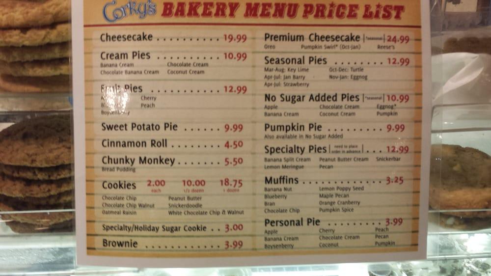 Menu at Corky's Kitchen & Bakery Rancho, Rancho Cucamonga, Haven Ave