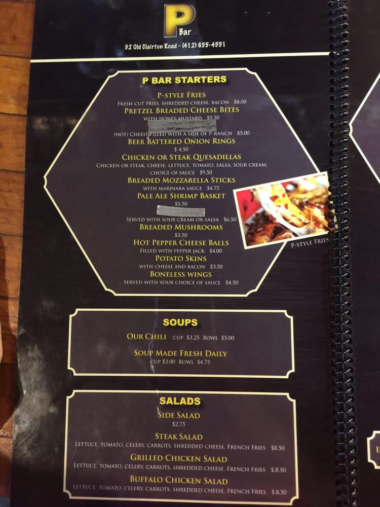 Menu at Pleasant Bar, Pleasant Hills
