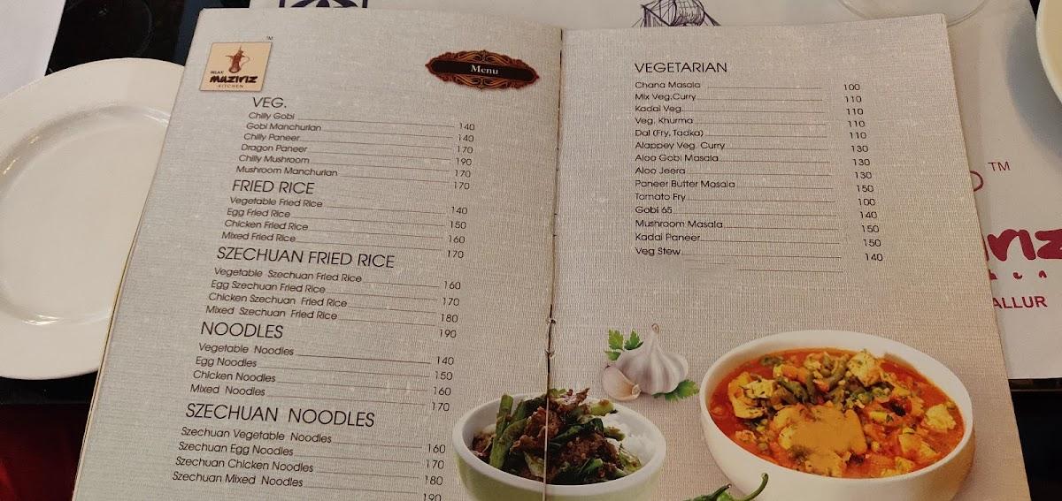 Menu at Relax Muziriz Kitchen, Kodungallur