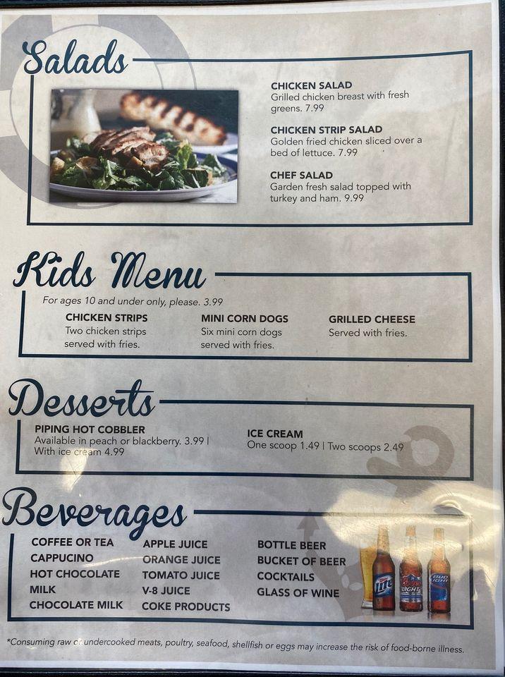 Menu at Long Shoal Marina/Restaraunt restaurant, USA