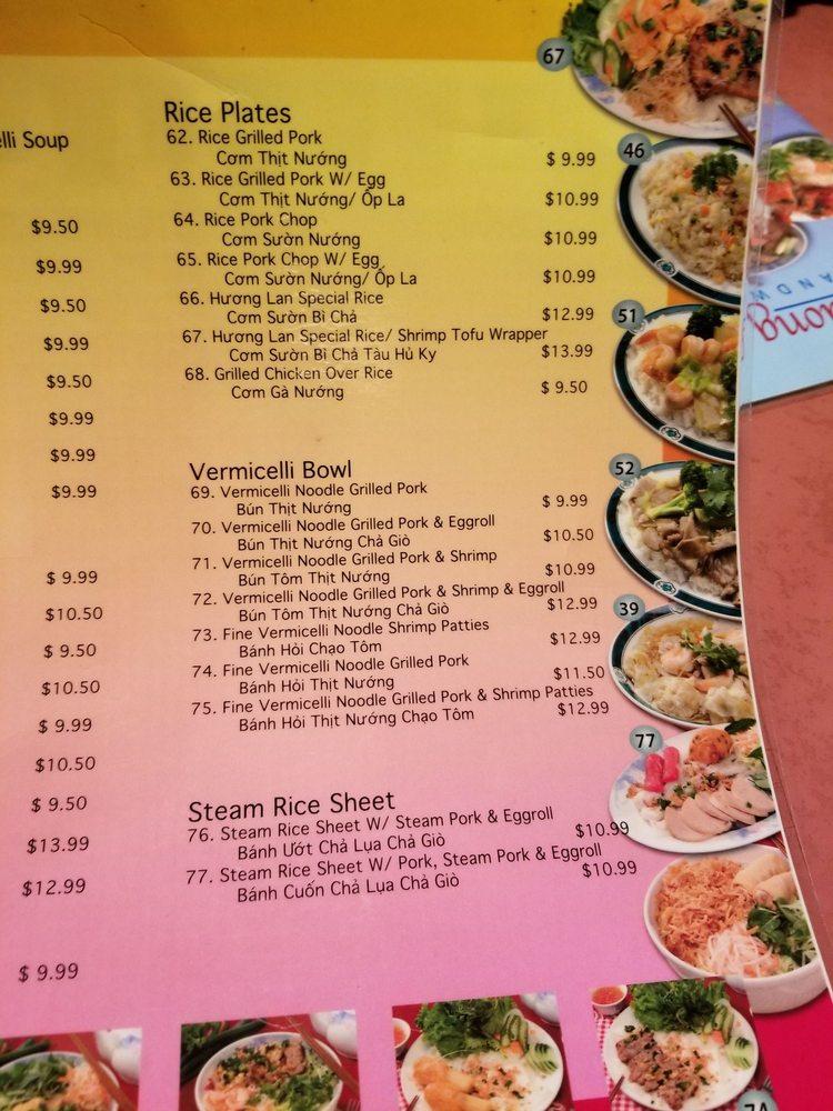 Menu at Huong Lan 10 restaurant, Fresno, E Kings Canyon Rd 102