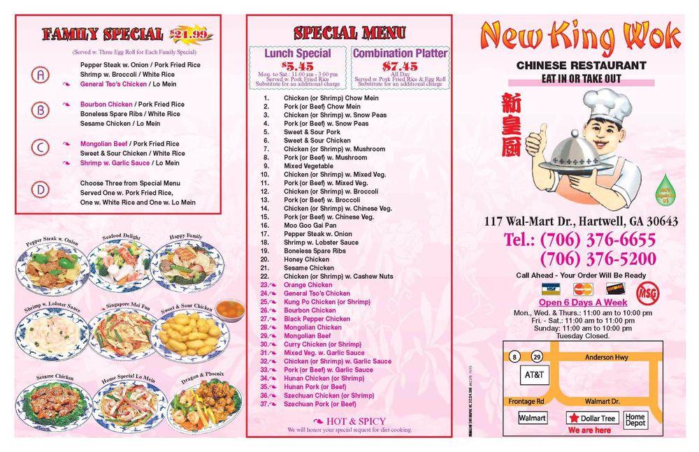Carta del restaurante New King Wok, Hartwell