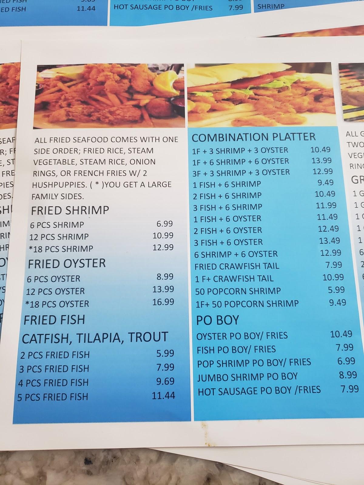 Menu at Mike's Seafood restaurant, Houston, S Texas 6