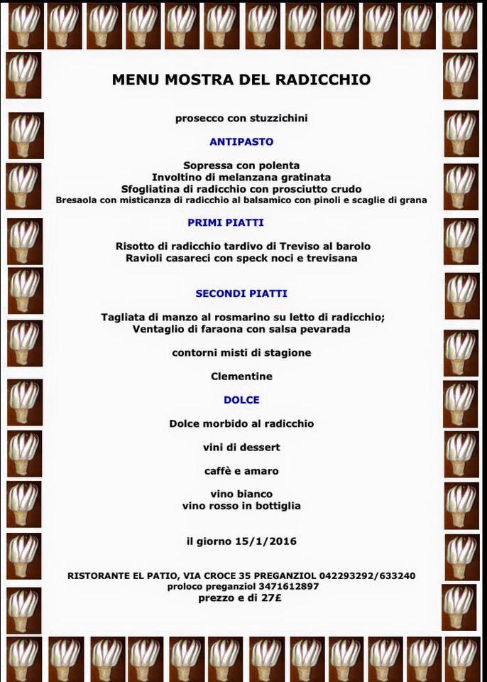 Menu at Ristorante El Patio, Preganziol