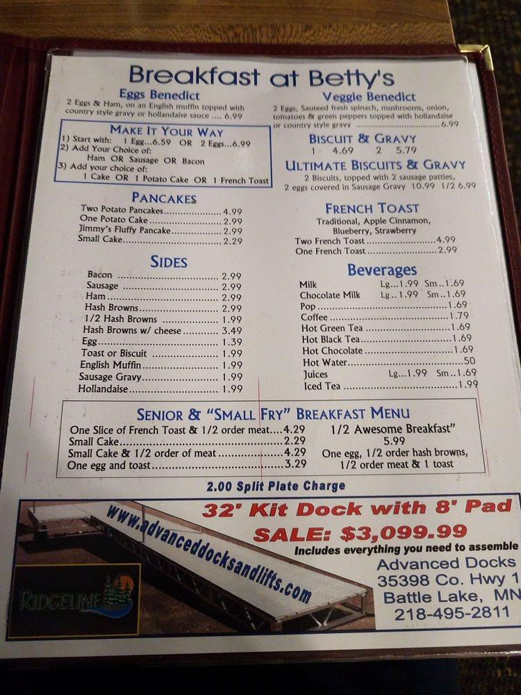 Menu at Marge's Diner Ottertail desserts, Ottertail
