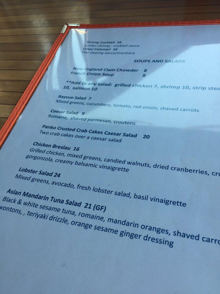 Menu at BayVue pub & bar, Lindenhurst