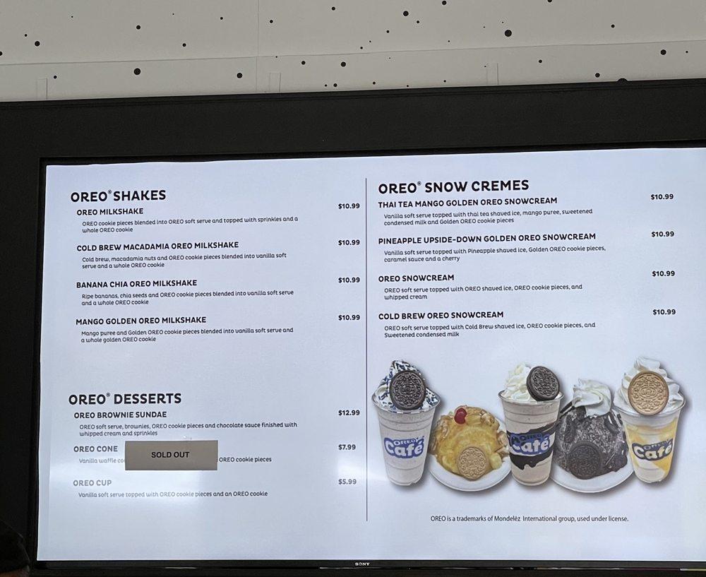 Menu at Oreo Cafe, Honolulu