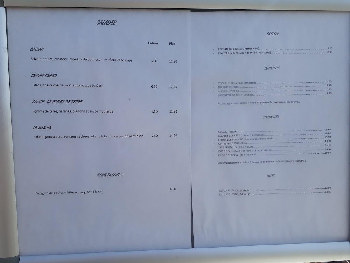 Menu au Restaurant La Marina, Thionville