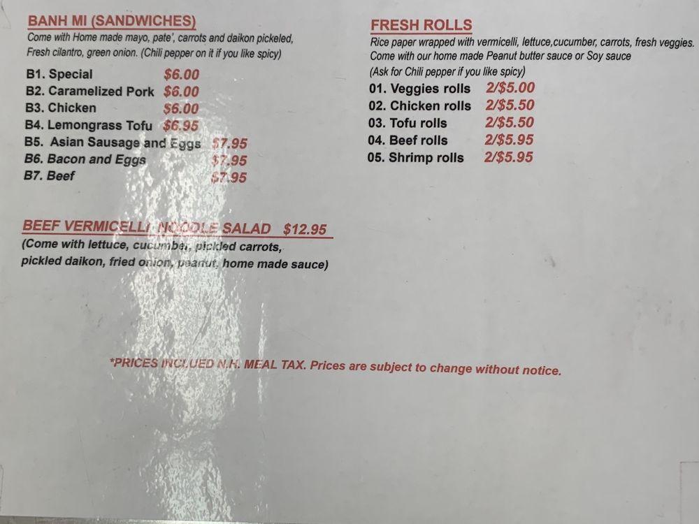 Menu at V's Sandwich restaurant, Tilton