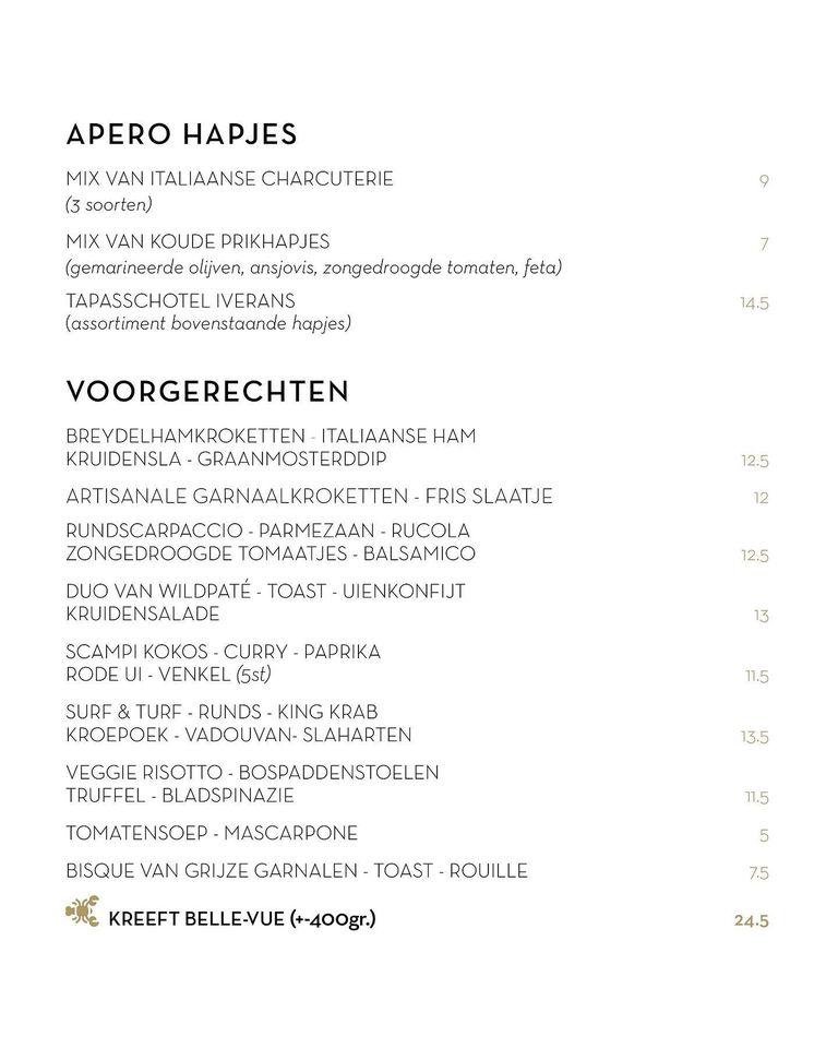 Menu de Iverans