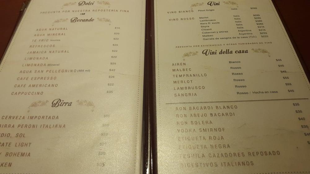 Menu At Antica Roma Restaurant Merida Calle A No X Y La Florida Pinos