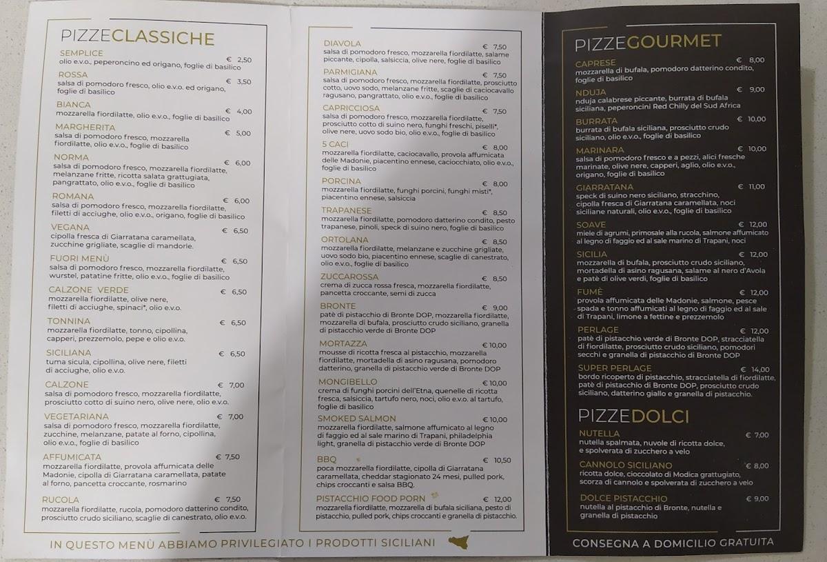 Carta del restaurante Perlage Pizza Gourmet Sant'Agata Li Battiati