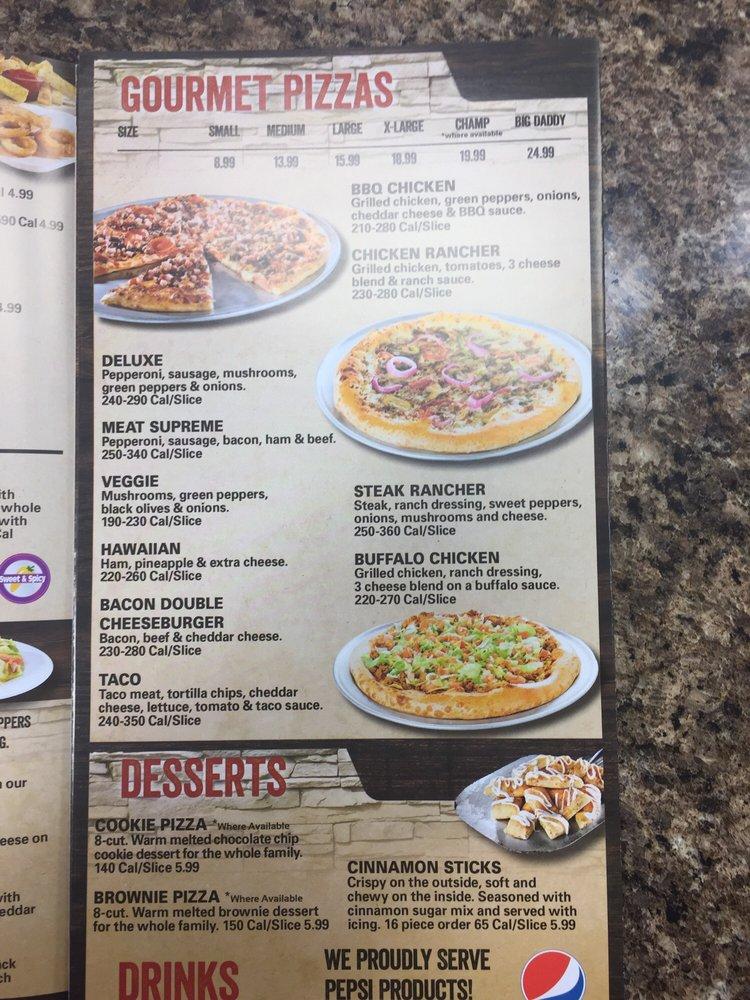 Menu at Fox's Pizza Den pizzeria, Logan, 339 Main St
