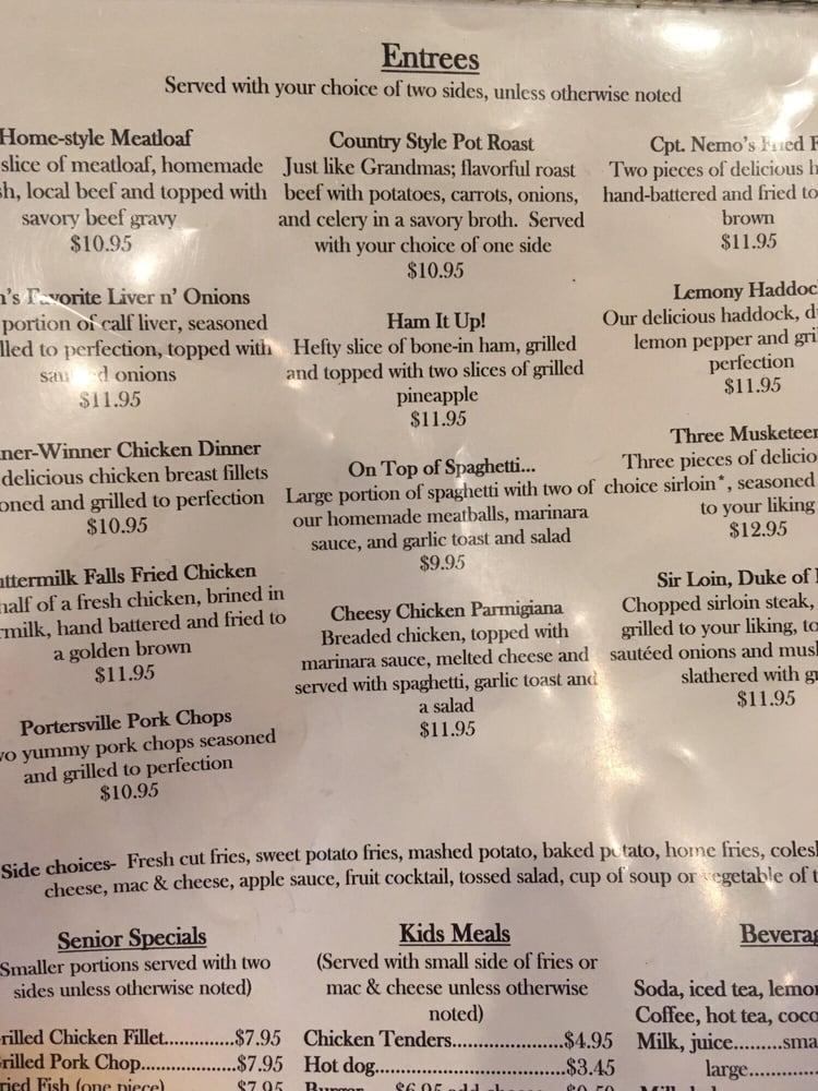 Menu at Brown's Country Kitchen restaurant, Portersville
