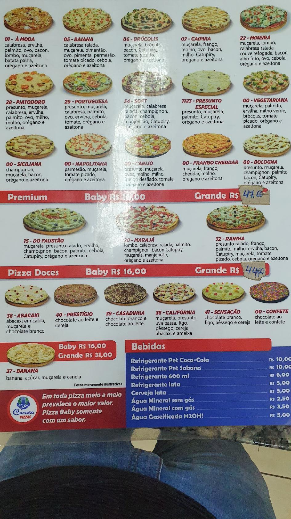 Pizzaria Cascata Delivery cardápio
