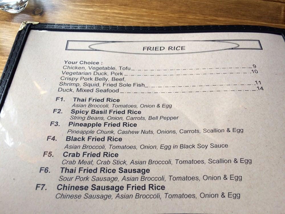 Menu at Thai Diva Cuisine restaurant, New York City