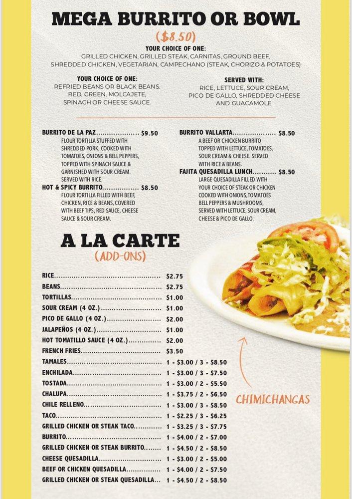 Menu at Cancun Mexican Restaurant Ottawa, Ottawa