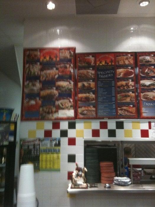 Menu at Fiesta Burrito restaurant, Naperville