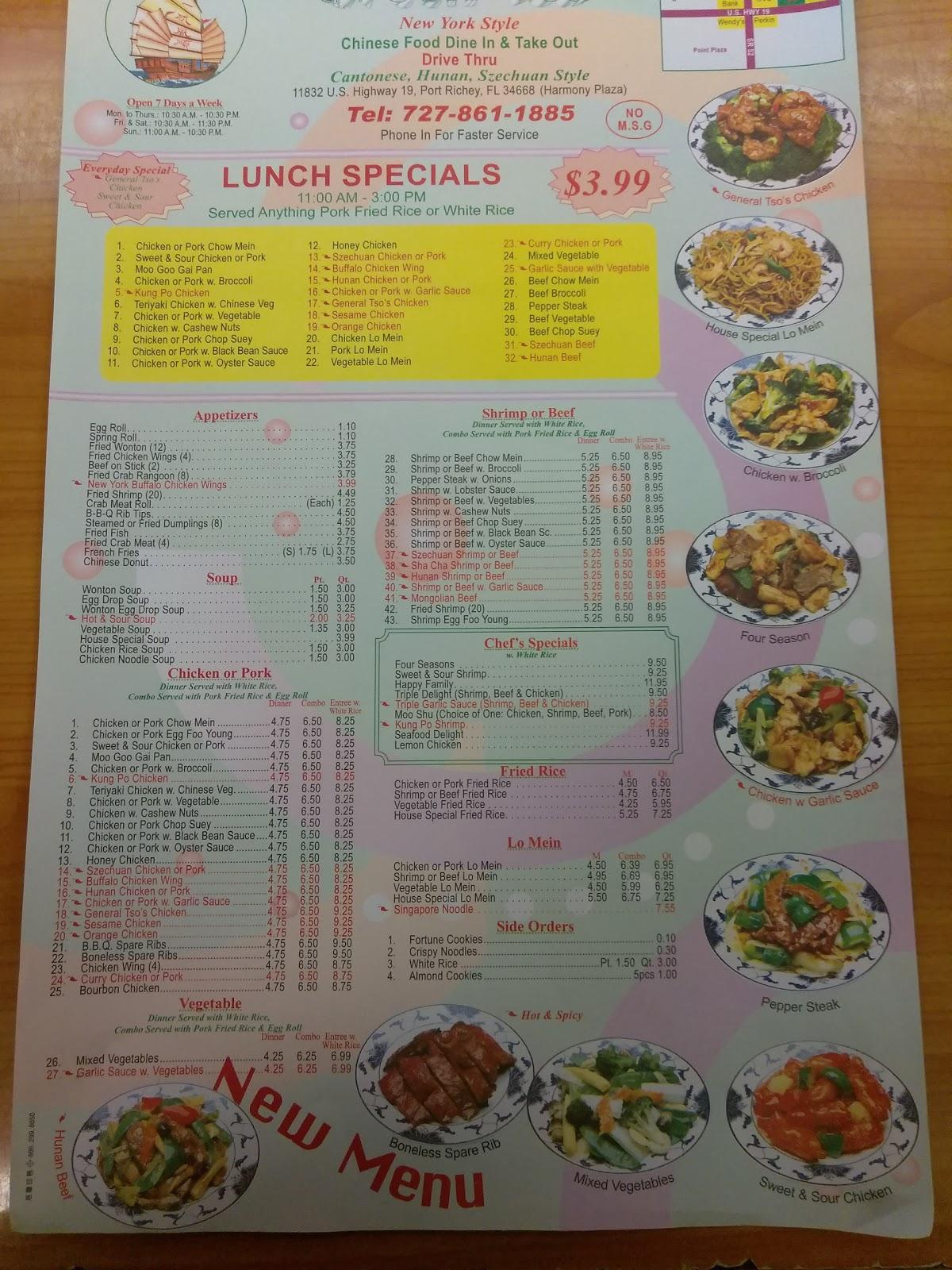 Menu at Green Tea Chinese Restaurant, Bayonet Point