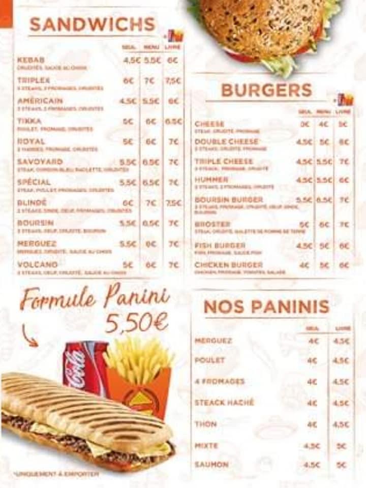 Menu at T'wich pizza fast food, ValdeReuil