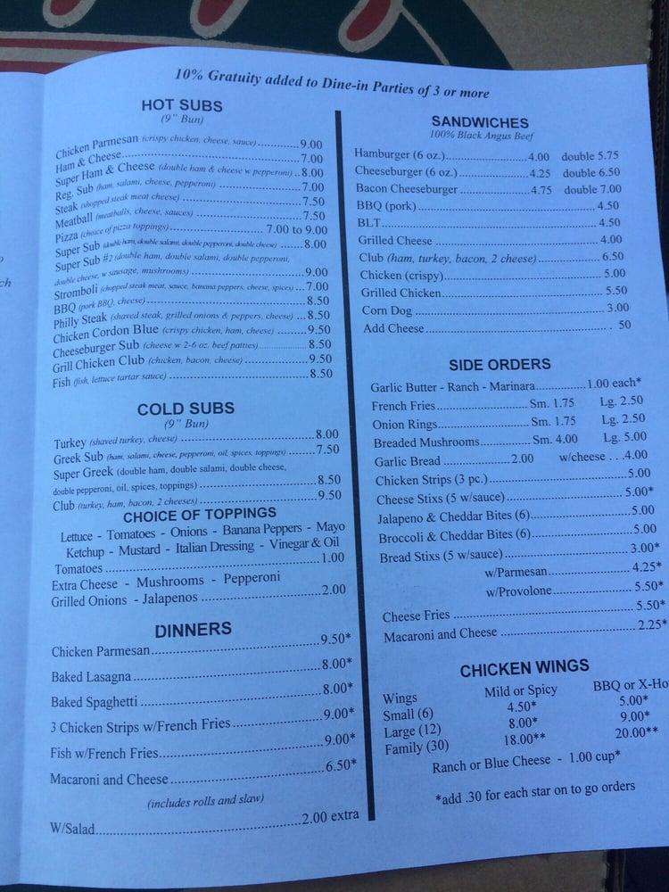 Menu at Possum Holler Pizza pizzeria, Rupert, 371 Nicholas St