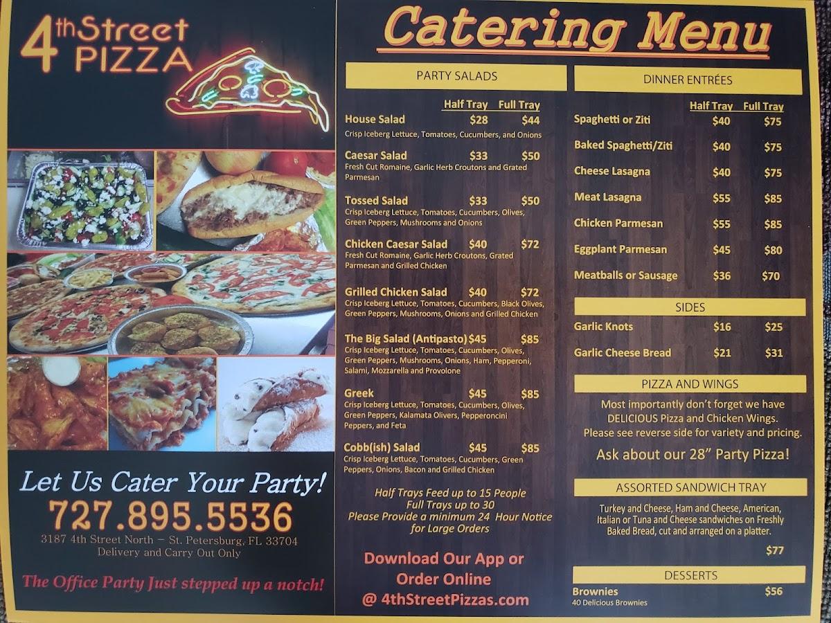 4th Street Pizza menu