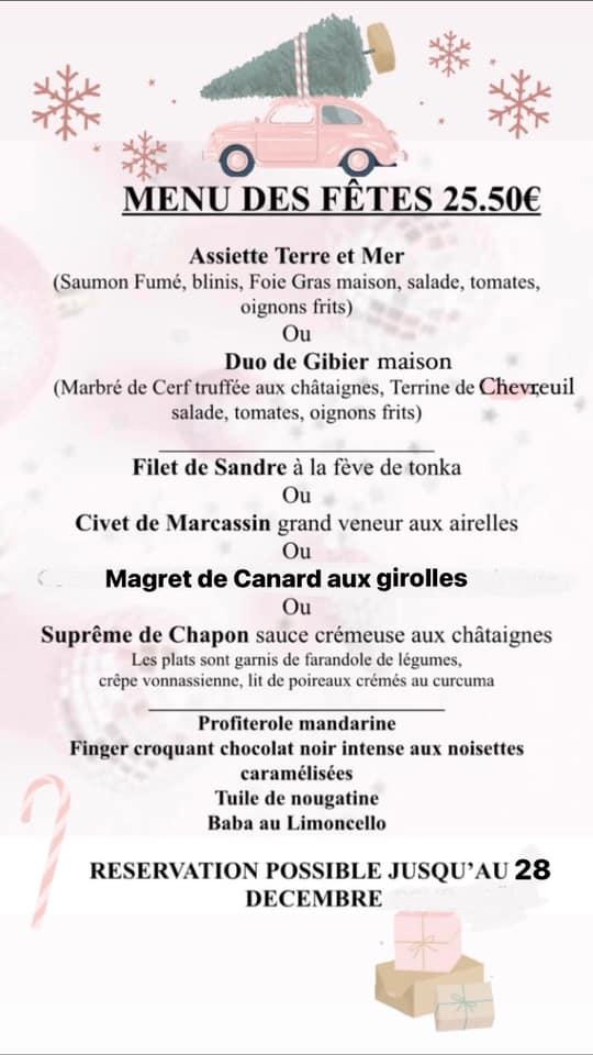 Menu au Le relais des Bergers restaurant, SaintMartinenHaut