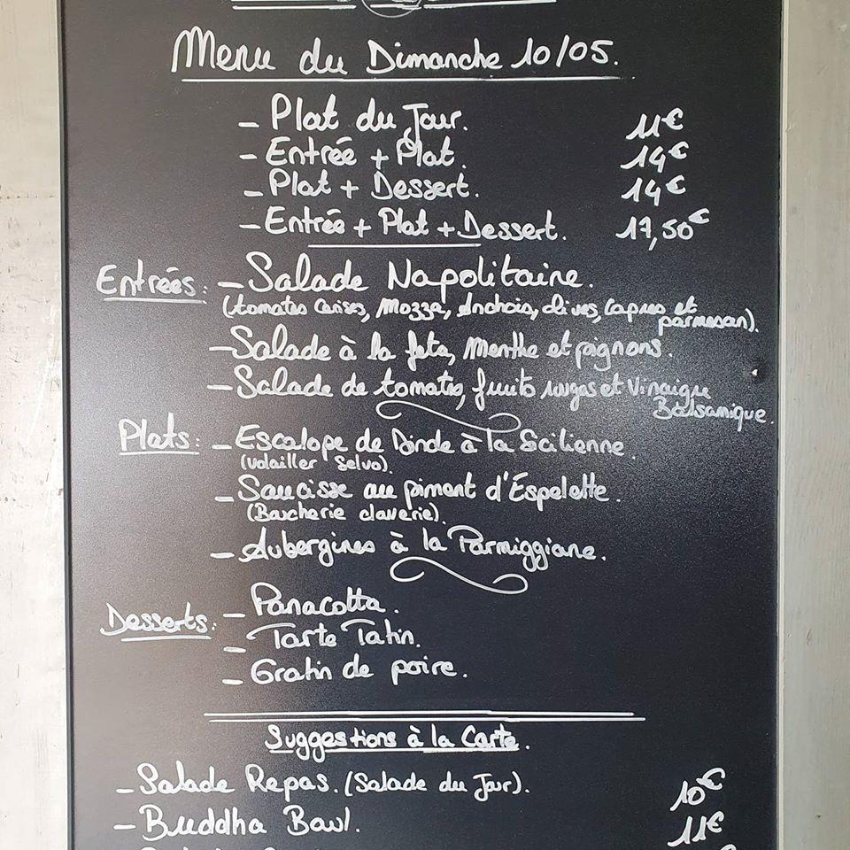 Menu at Le Johane restaurant, Béziers